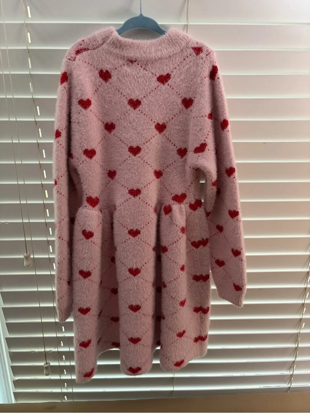 Lola + The Boys Pink Heart Sweater Dress Girls Size 10